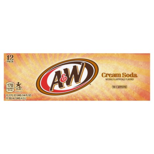 A & W Cream Soda Cans 355ml (12 Pcs)