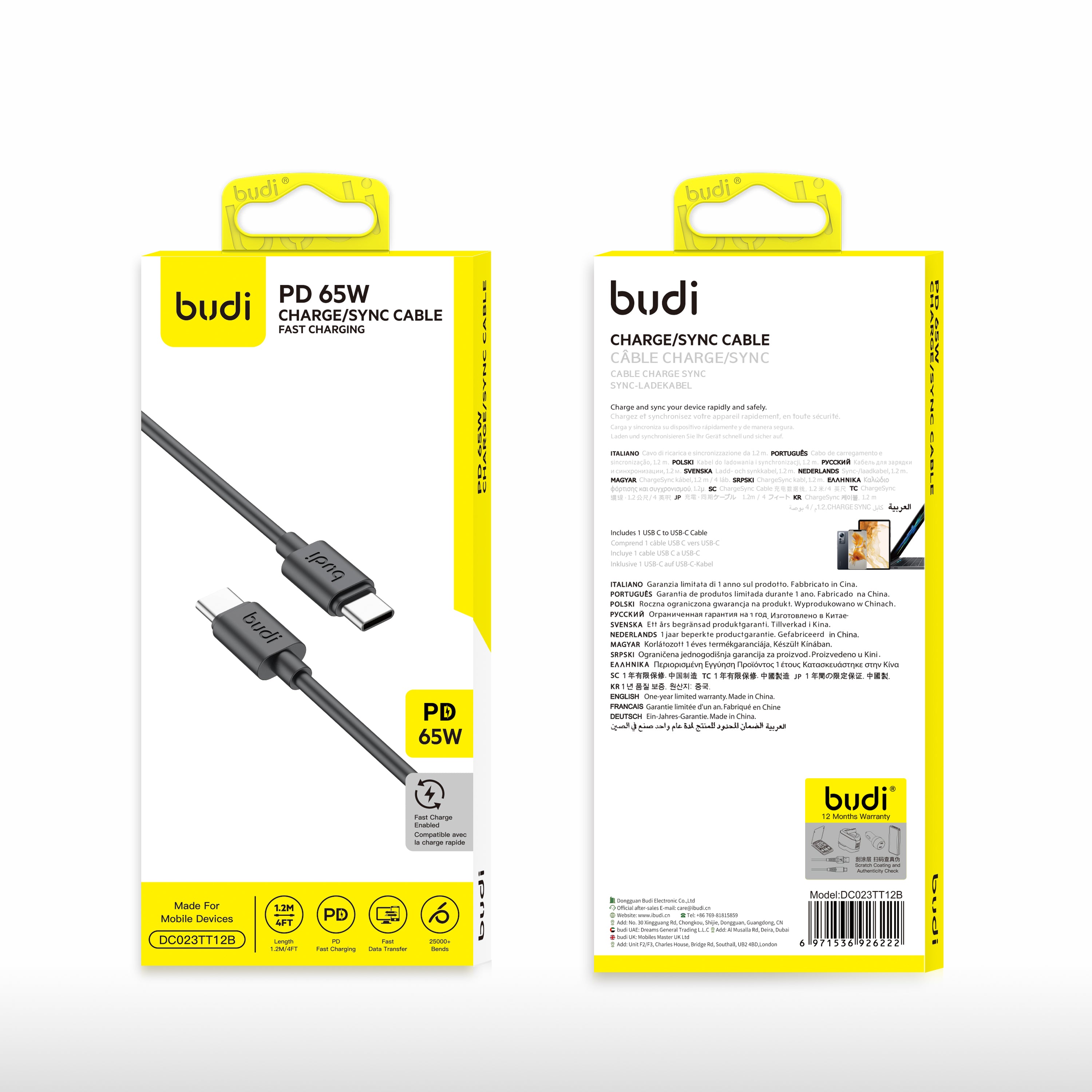 Cable 1.2M PD35W /65W USB Type C To Iphone