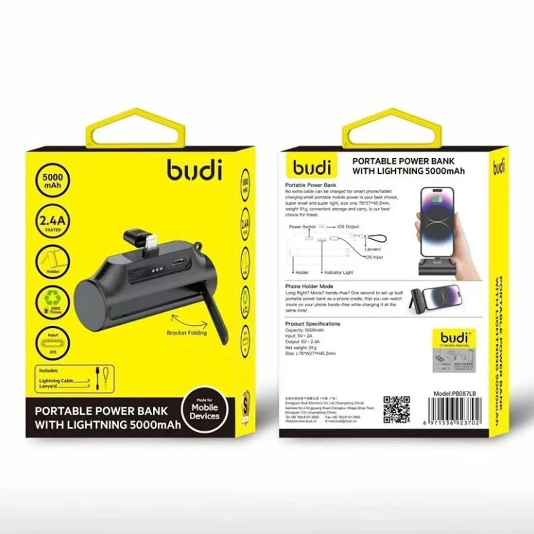 Budi Portable Power Bank with L Connector 5000mAh