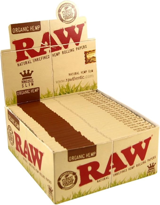 Raw Organic Hemp Rolling Papers Kingsize Slim (50 Booklets)