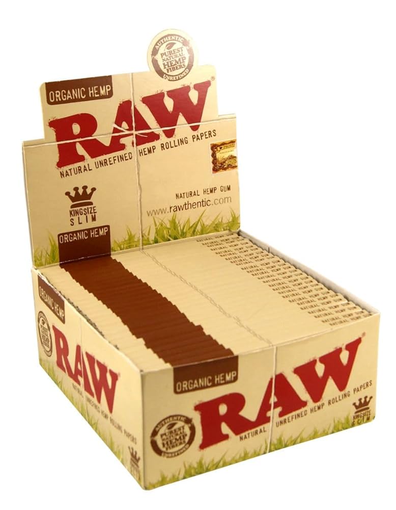 Raw Organic Hemp Rolling Papers Kingsize Slim (50 Booklets)