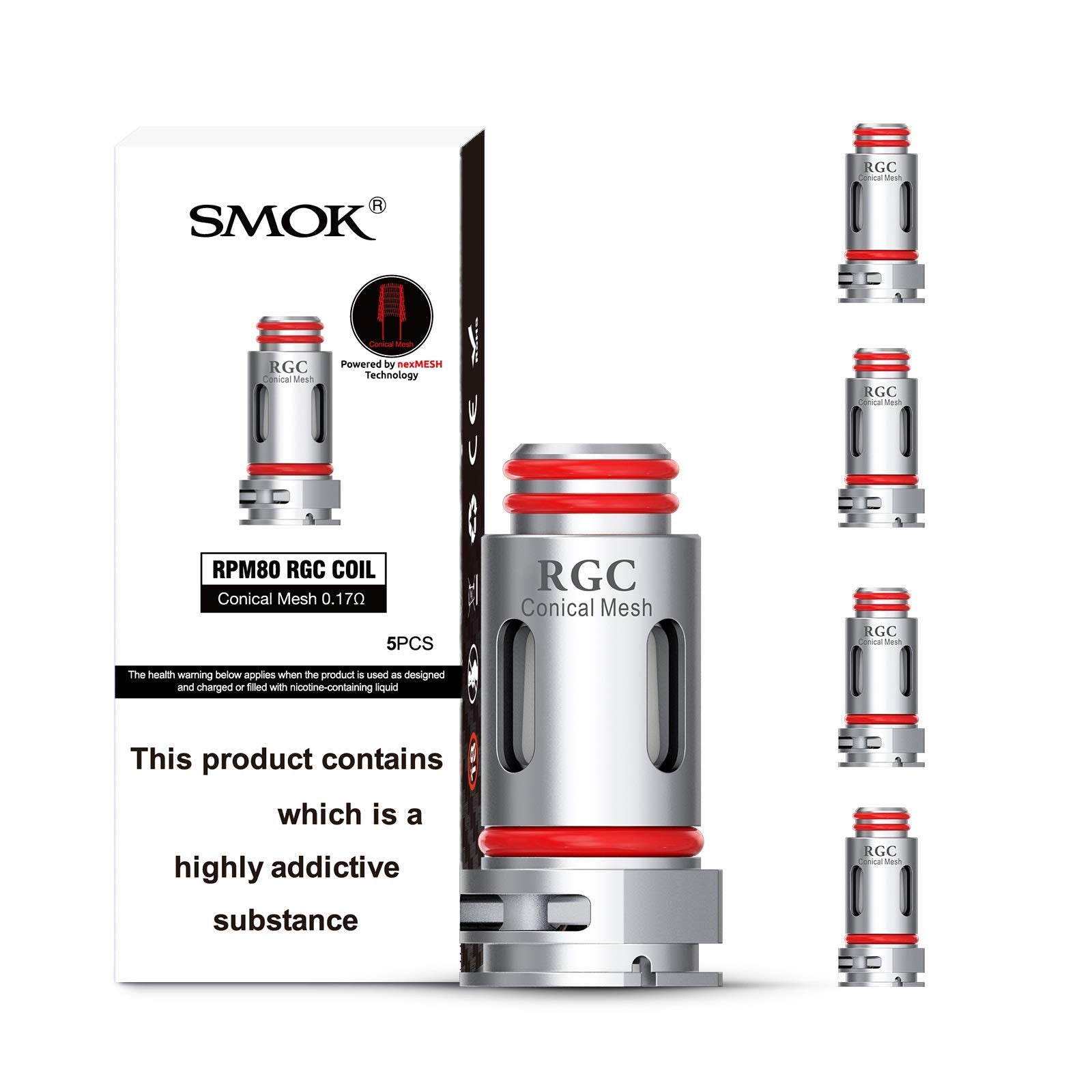 Smok RPM80 RGC Coil - Conical Mesh 0.17Ohm (Pack of 5)