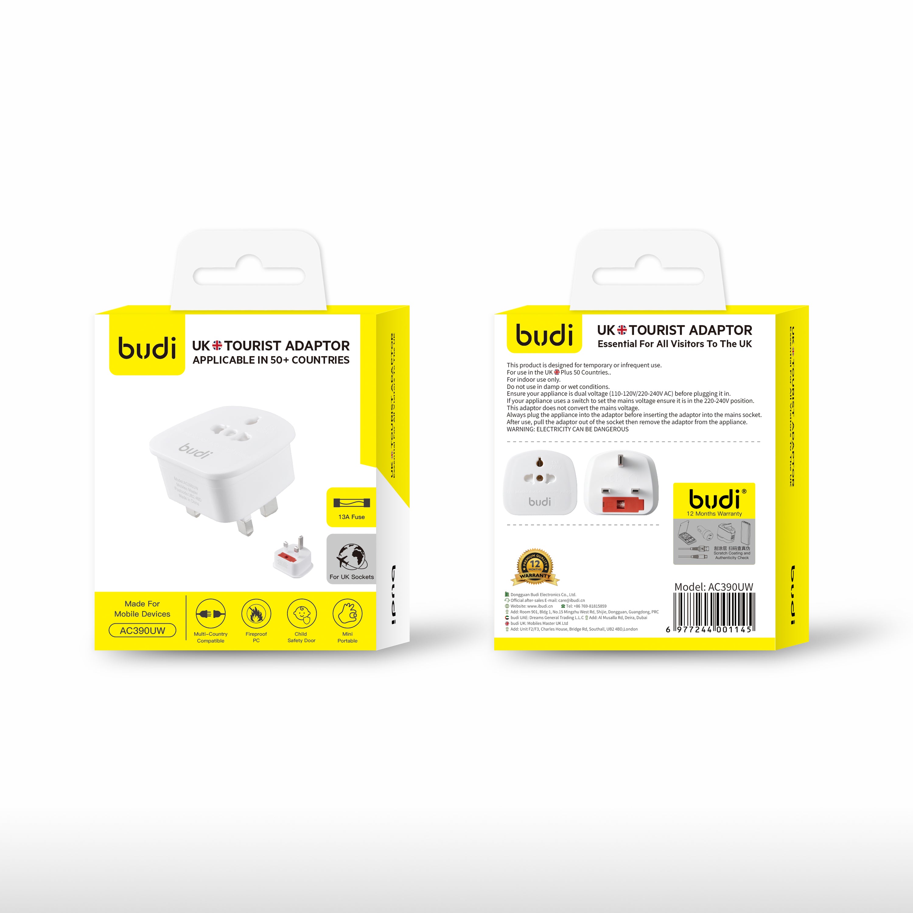 Budi UK Tourist Adaptor