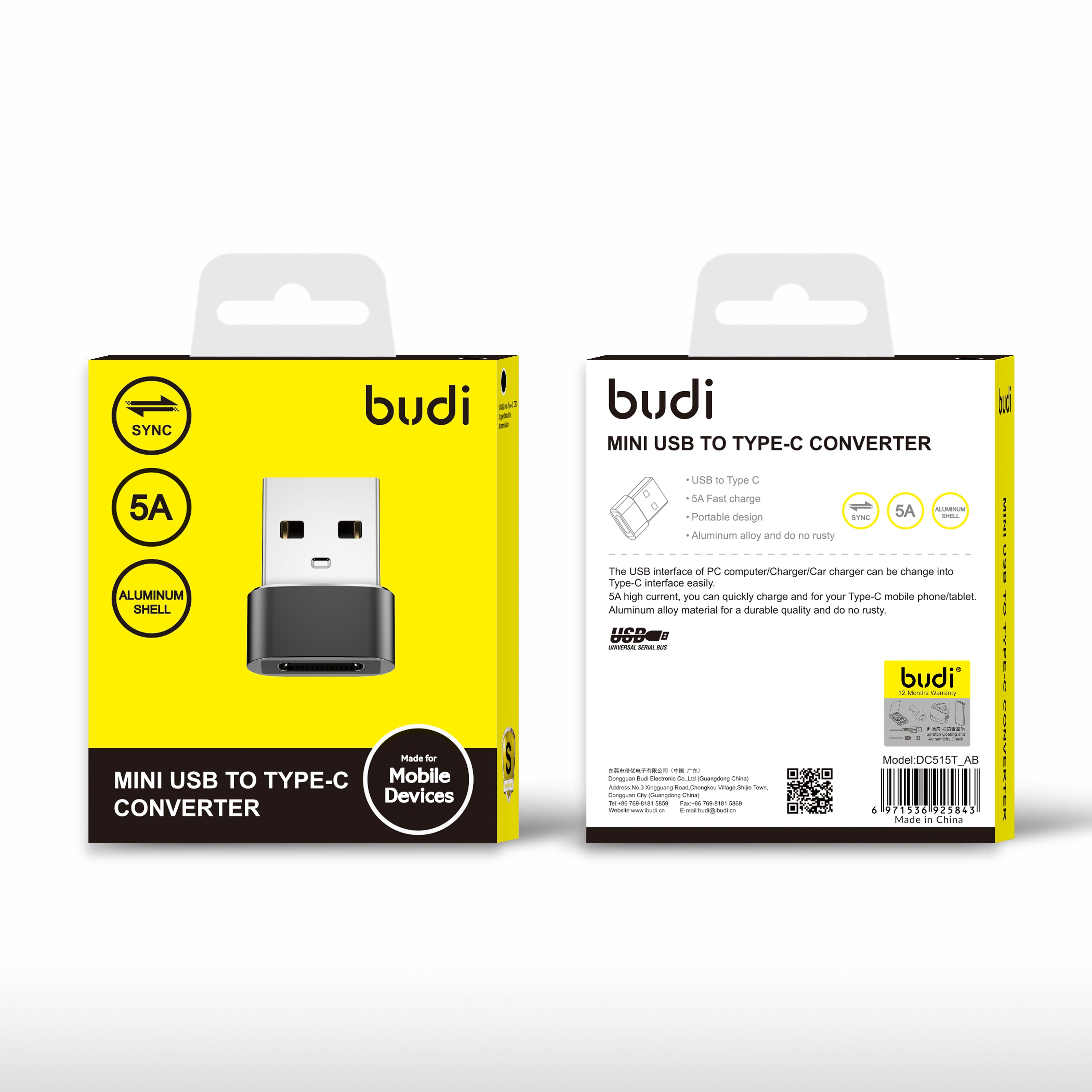 Budi USB Adapter USB 3.0 USB C-A OTG