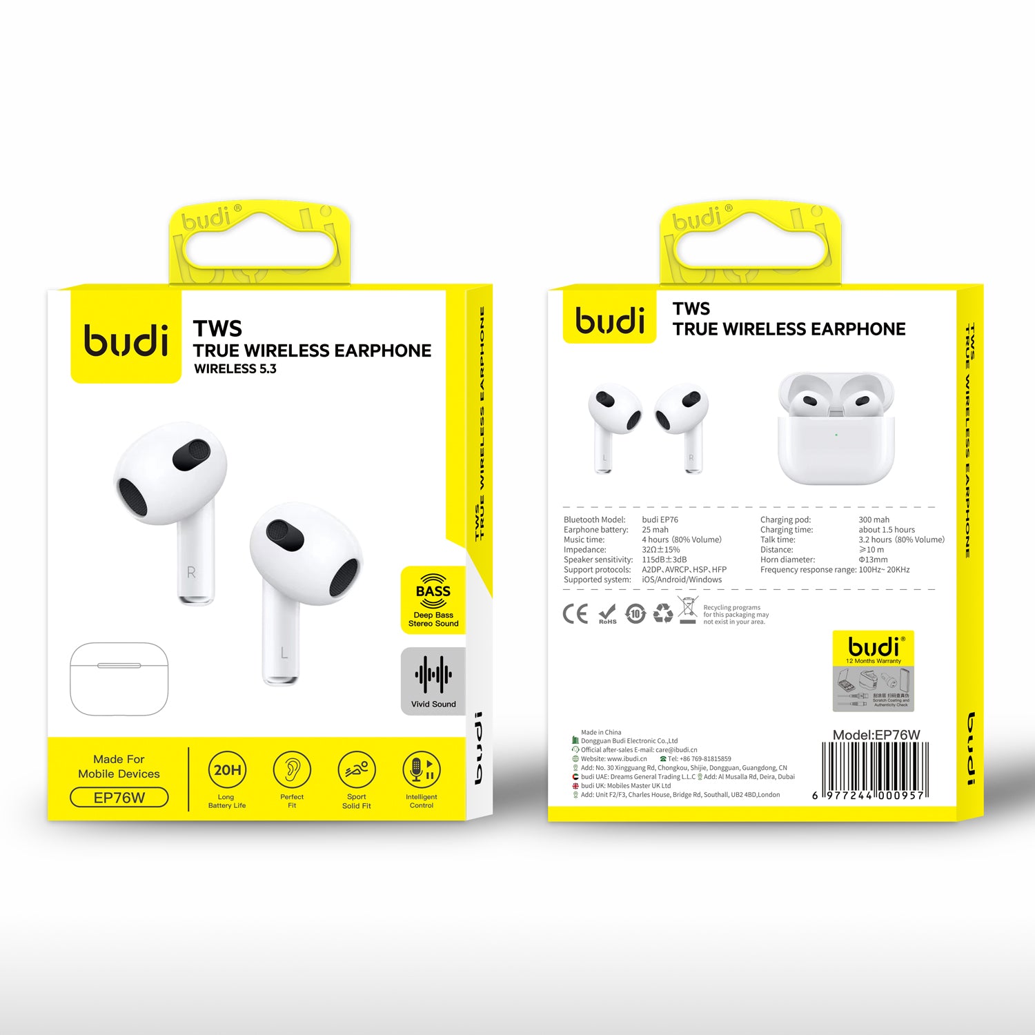 Budi TWS True Wireless Earphone 6.0