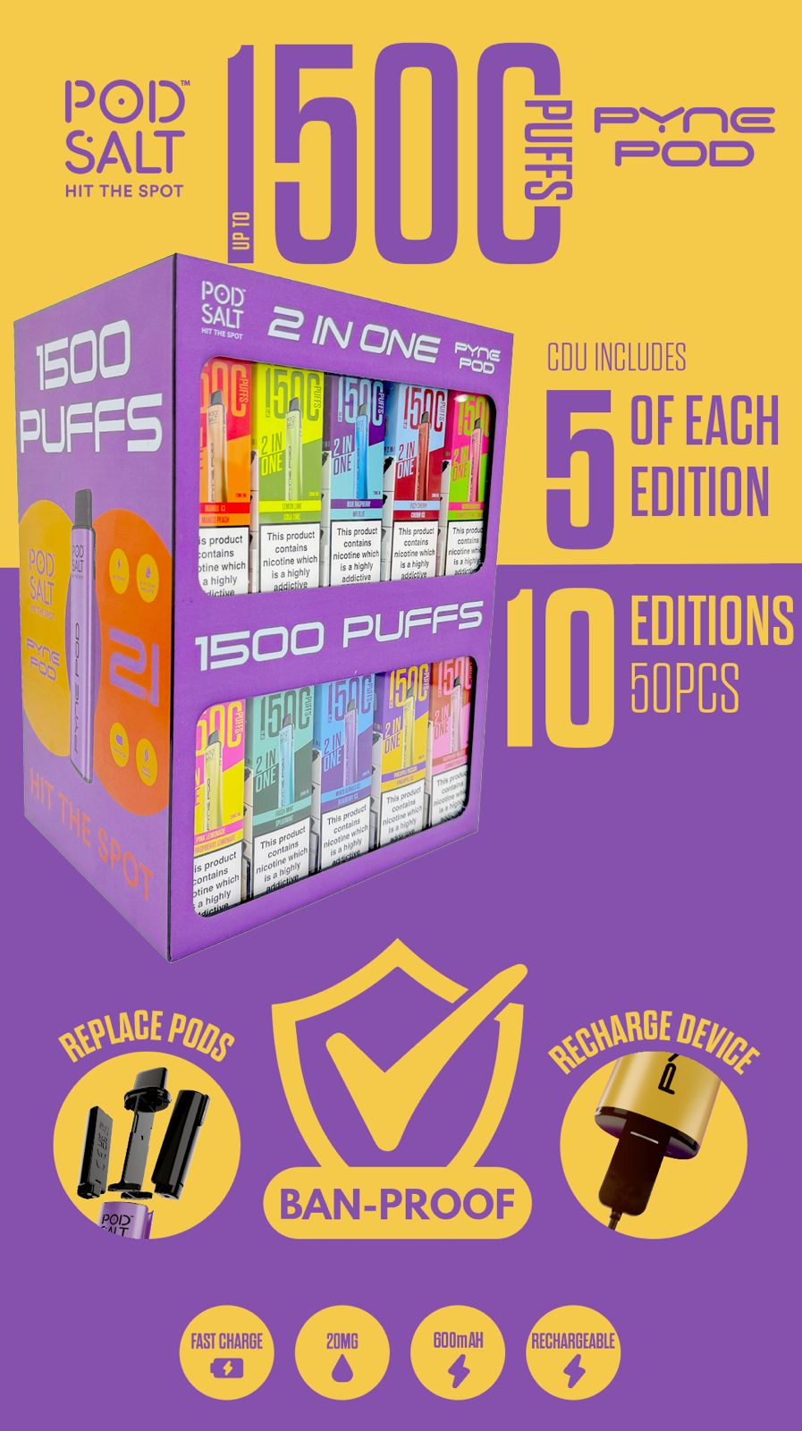 Pod Salt Pyne Pod 2 in 1 Disposable Vape