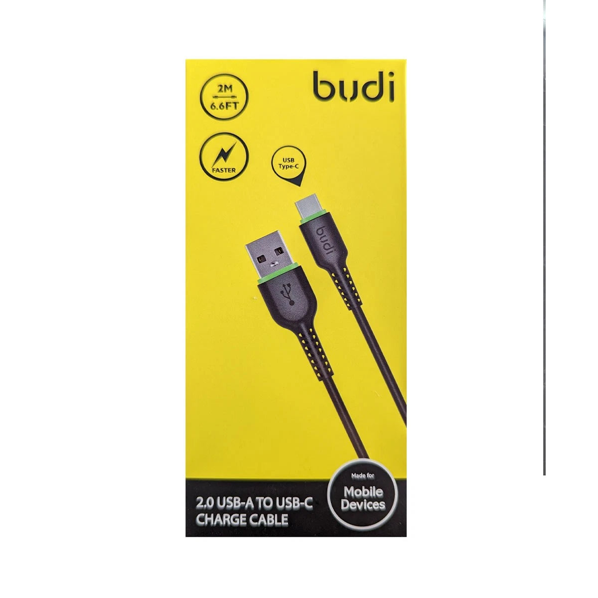 Budi 2.0 USB -A To USB-C Charge Cable