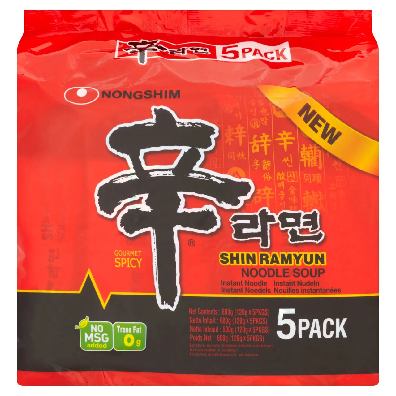 Nongshim Shin Ramyun  Noodles (5 Packs) 120g