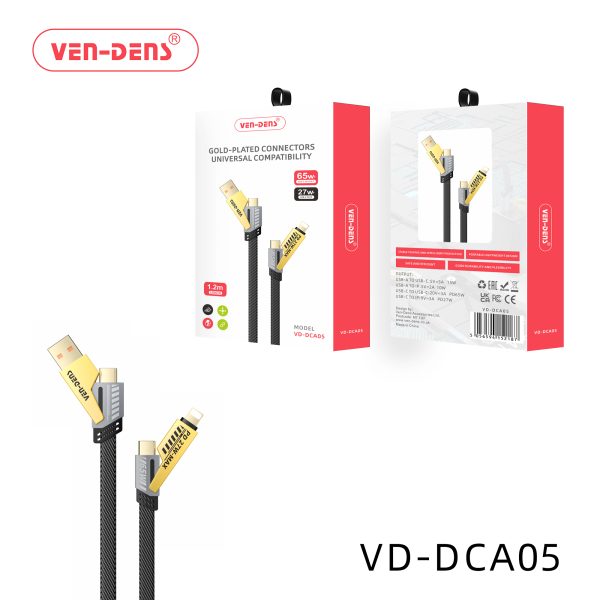 Ven-Dens 4 in 1 gold plated connectors universal compatibility 65w cable