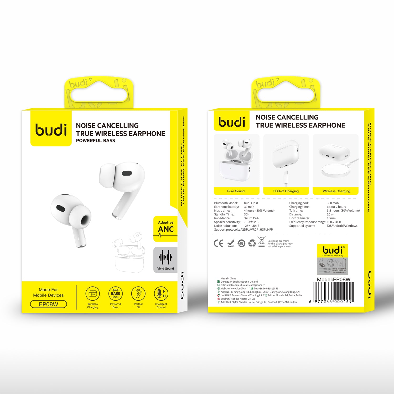 Budi Noise Cancelling True Wireless Earphone Powerful Bass