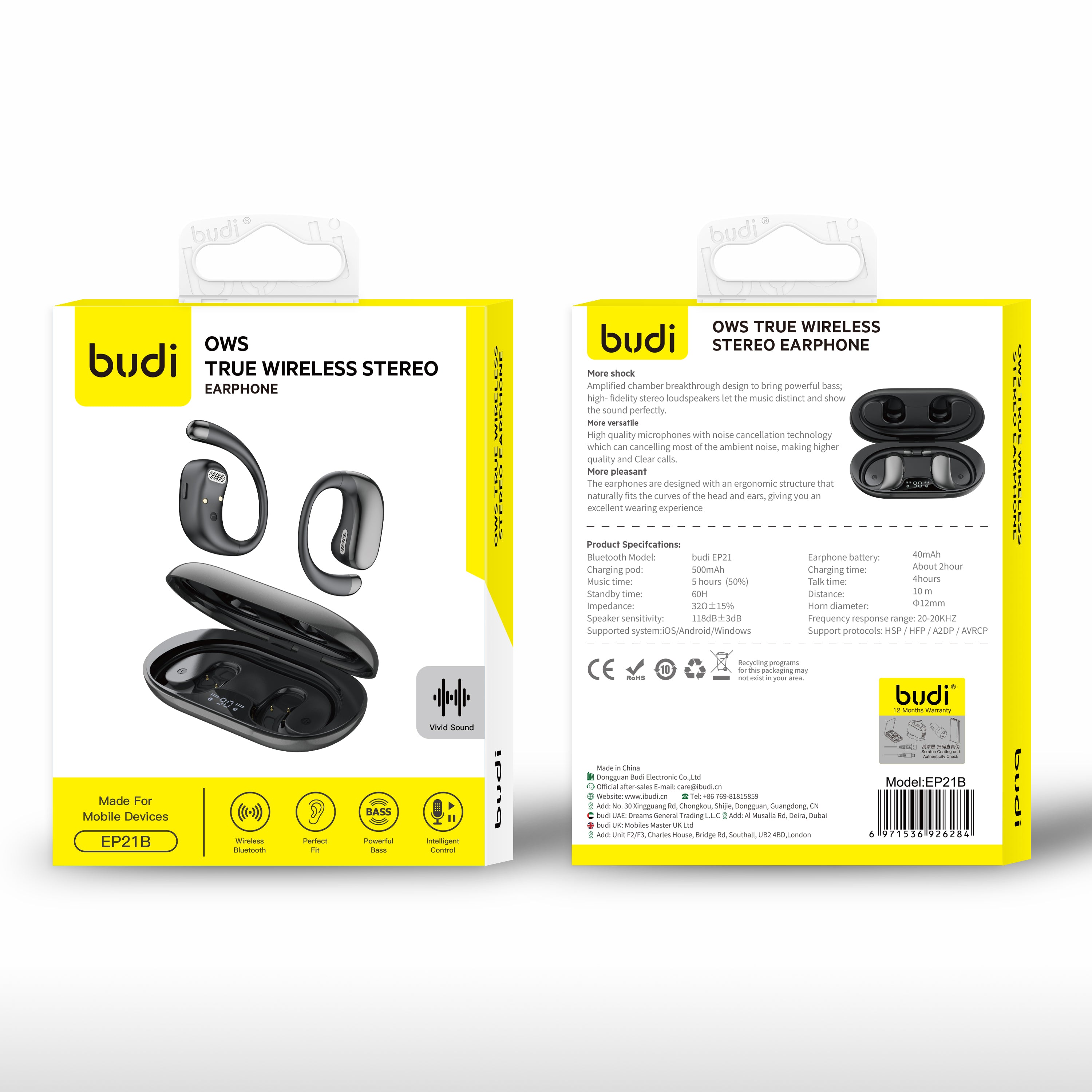 Budi OWS True Wireless Stereo Earphone