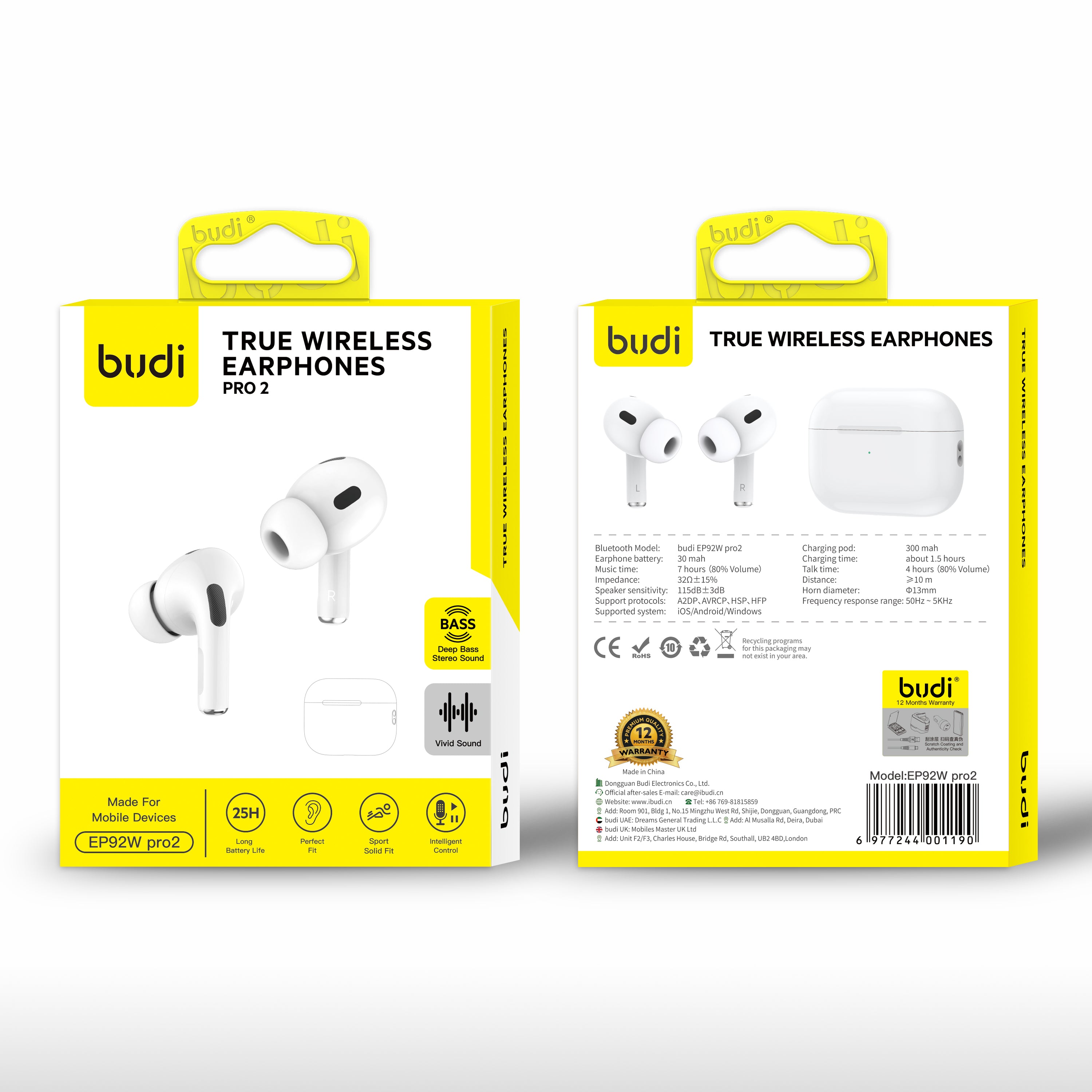 Budi TWS True Wireless Earphone Pro 2
