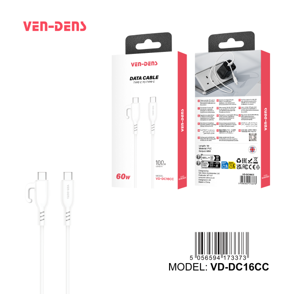 Ven-Dens 60W PVC Cable USB C To TYPE C Cable