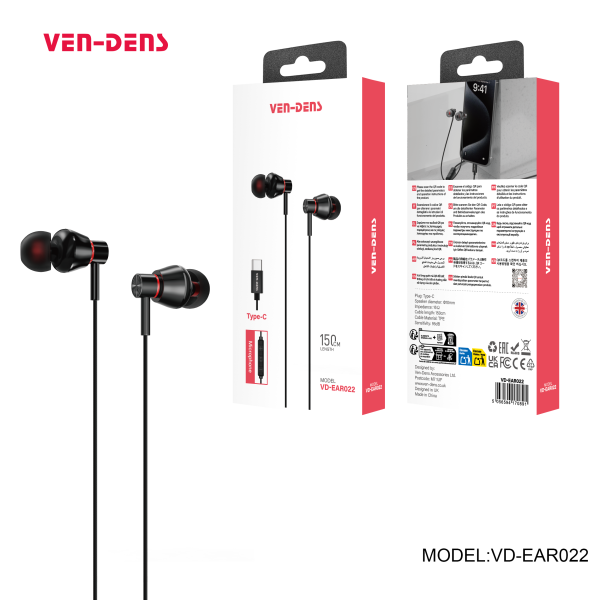Ven-Dens Earphone Plug & Play for TYPE-C Jack