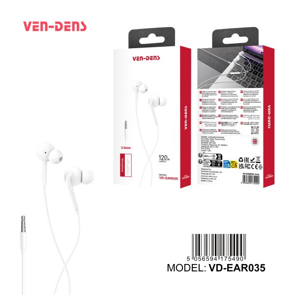Ven-Dens Earphones Plug & play for 3.5MM jack