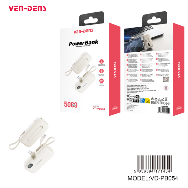 Ven-Dens Power Bank 5000mAh 22.5W SUPER CHARGE