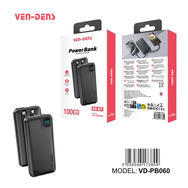 Ven-Dens Power Bank 10000mAh 22.5W Fast Charging