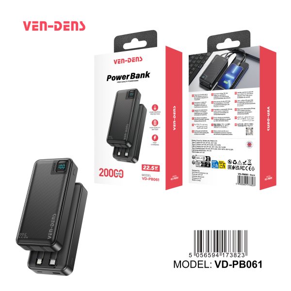 Ven-Dens Power Bank 20000mAh 22.5W Fast Charging