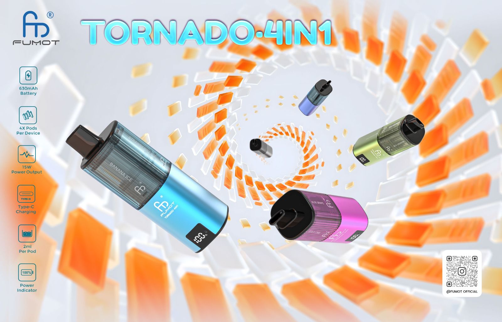 Tornado 4 in 1 Disposable Vape 4000