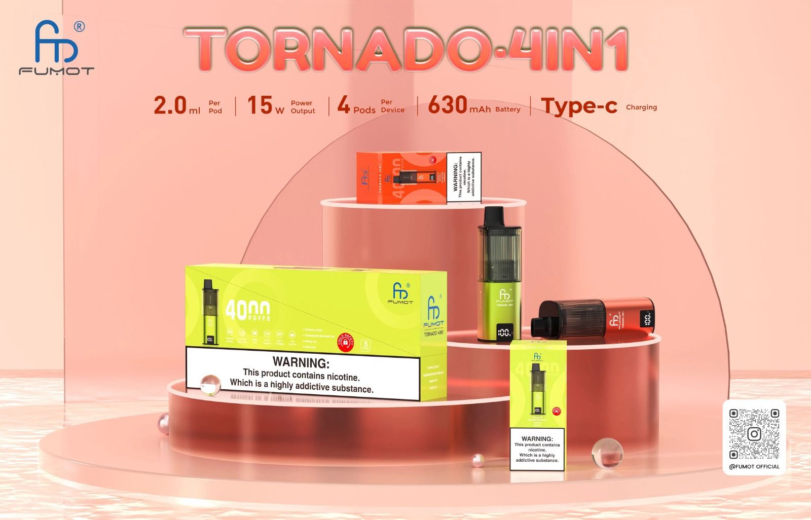 Tornado 4 in 1 Disposable Vape 4000