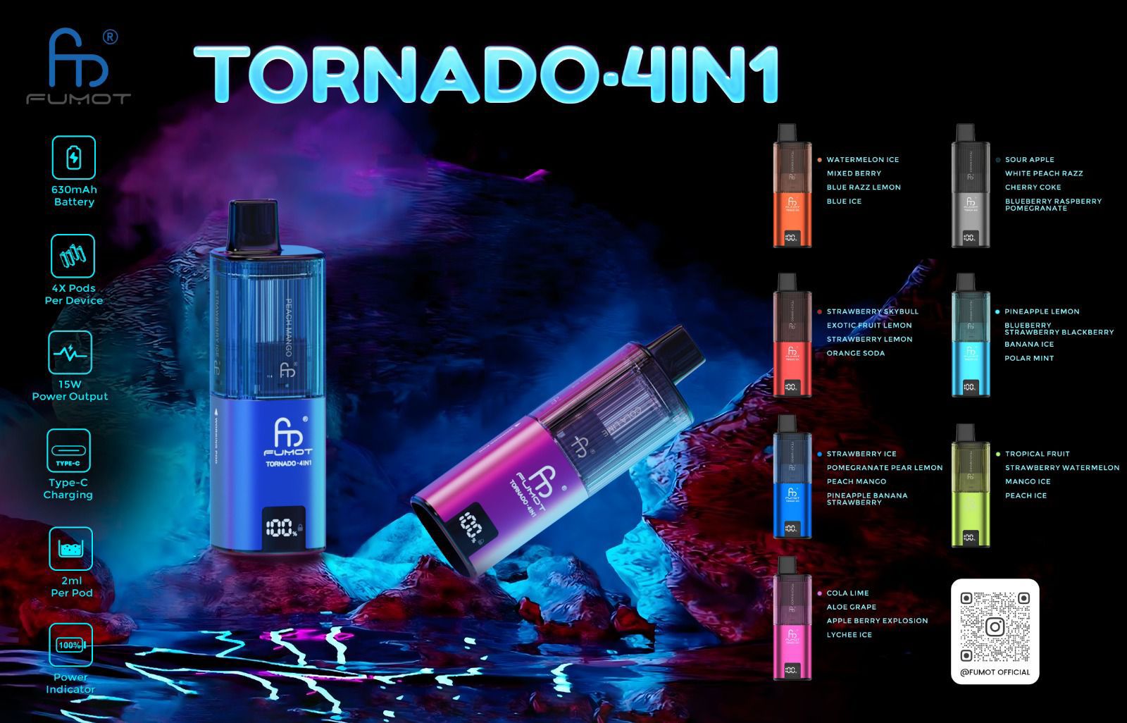 Tornado 4 in 1 Disposable Vape 4000