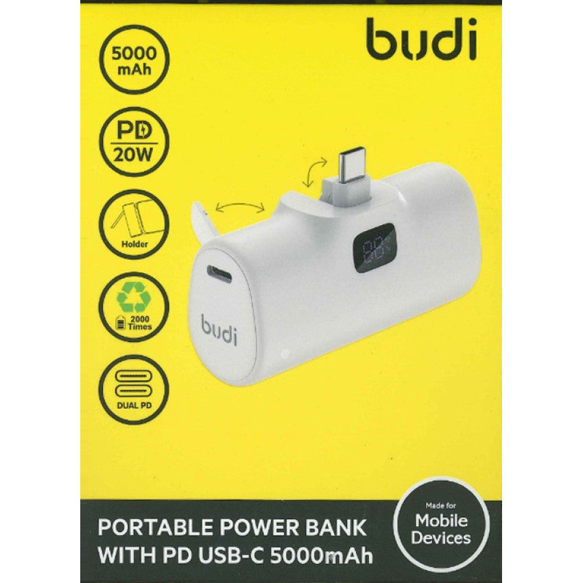 Budi Portable Power Bank with USB - C 20W 5000mAh PB087LB