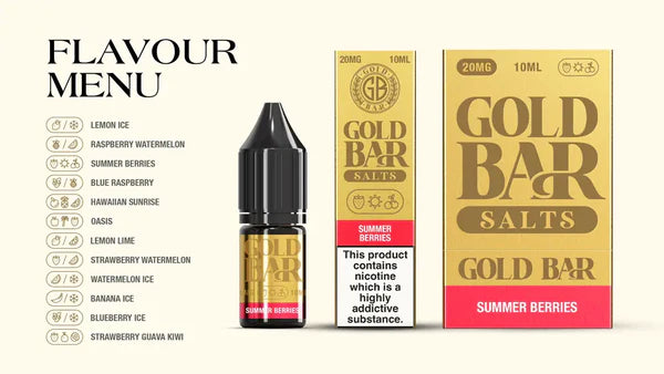 Gold Bar Nic Salts 20mg