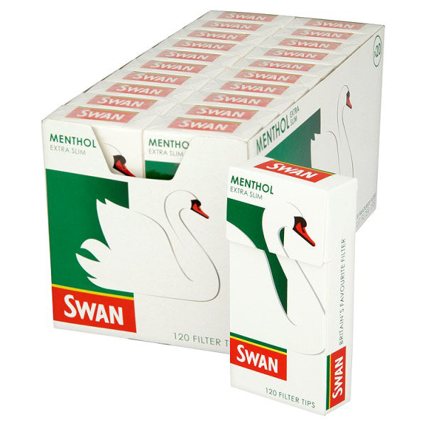 Swan Menthol Extra Slim Filter Tips - Box Of 20 Packs